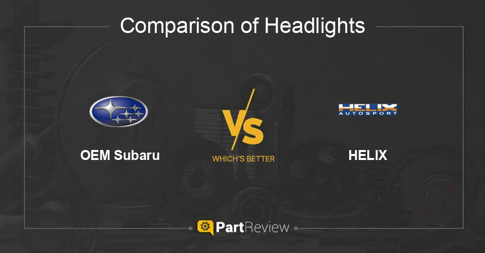 Comparison of headlights OEM Subaru and HELIX