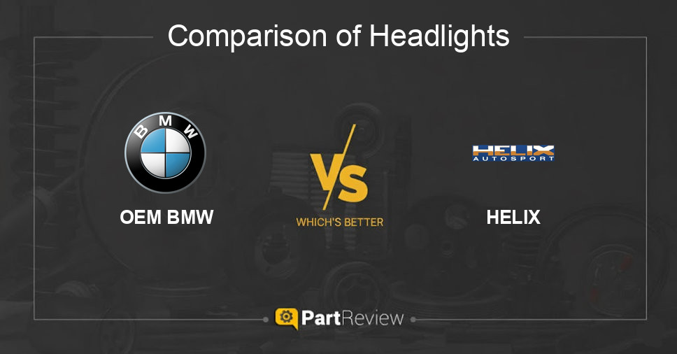 Comparison of headlights OEM BMW and HELIX