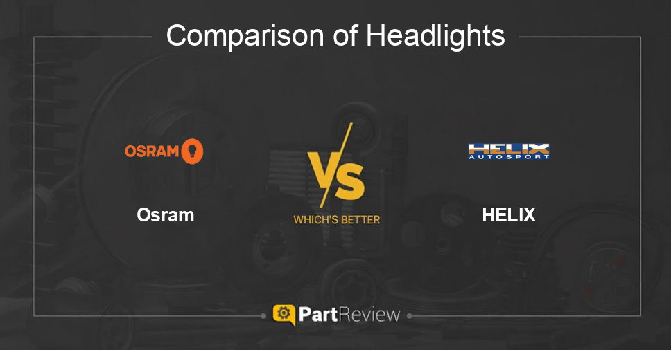 Comparison of headlights Osram and HELIX