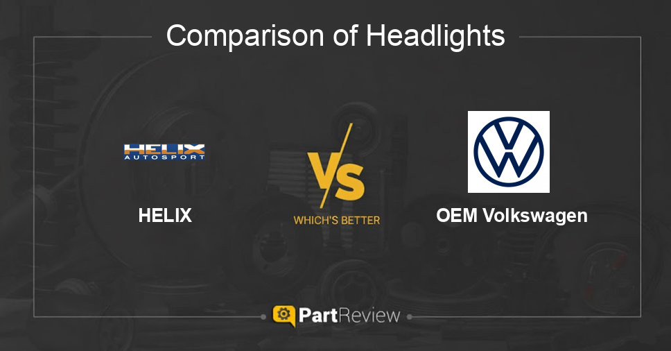 Comparison of headlights HELIX and OEM Volkswagen