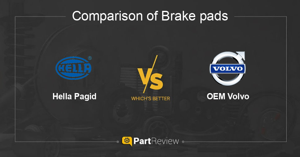 Comparison of brake pads Hella Pagid and OEM Volvo