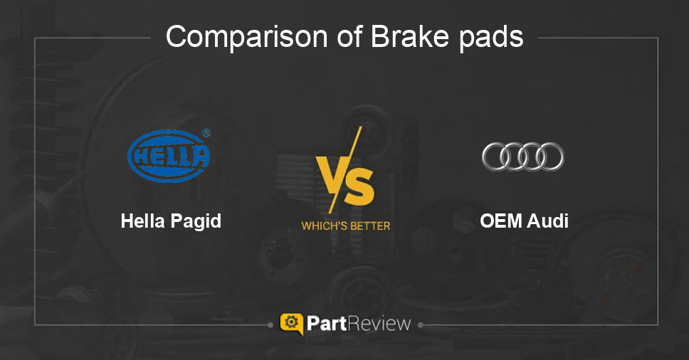 Comparison of brake pads Hella Pagid and OEM Audi