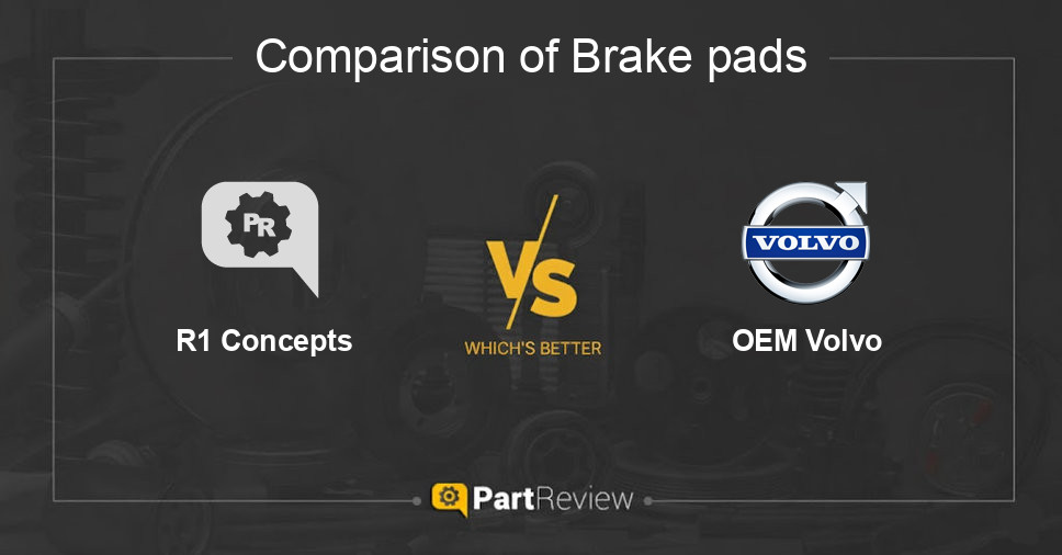 Comparison of brake pads R1 Concepts and OEM Volvo