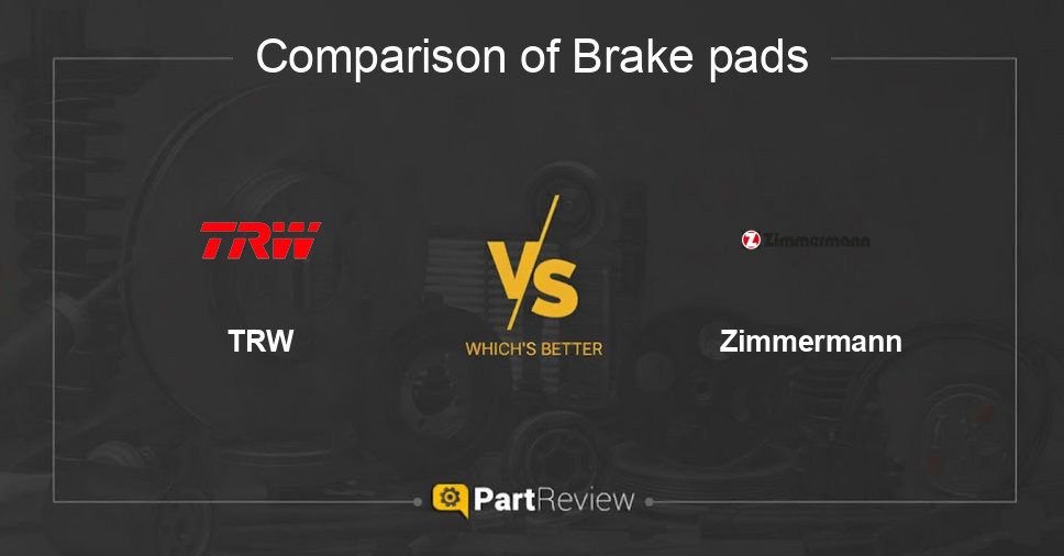 Comparison of brake pads TRW and Zimmermann