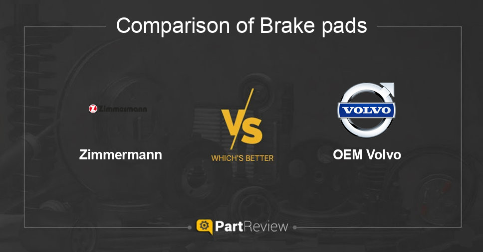 Comparison of brake pads Zimmermann and OEM Volvo