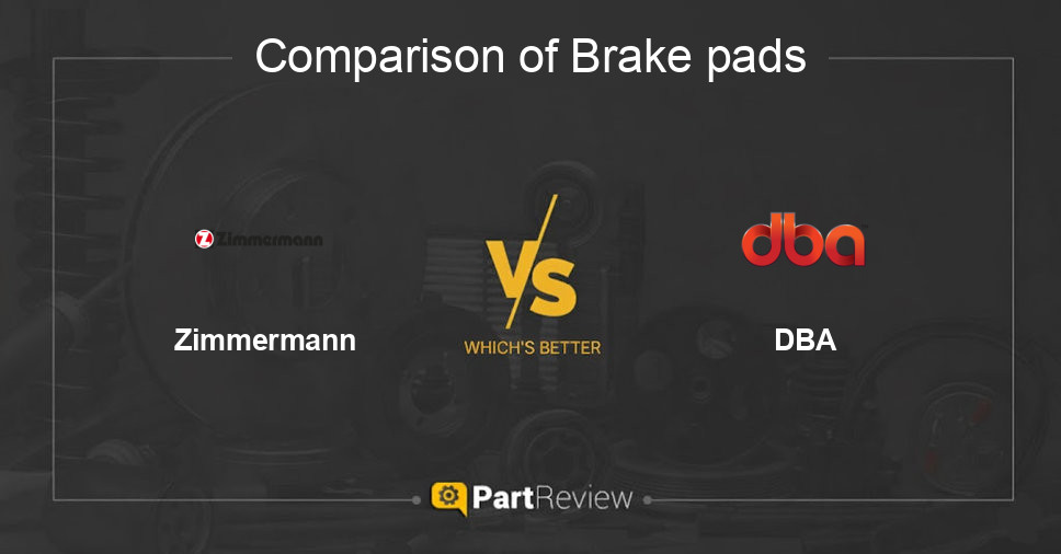 Comparison of brake pads Zimmermann and DBA