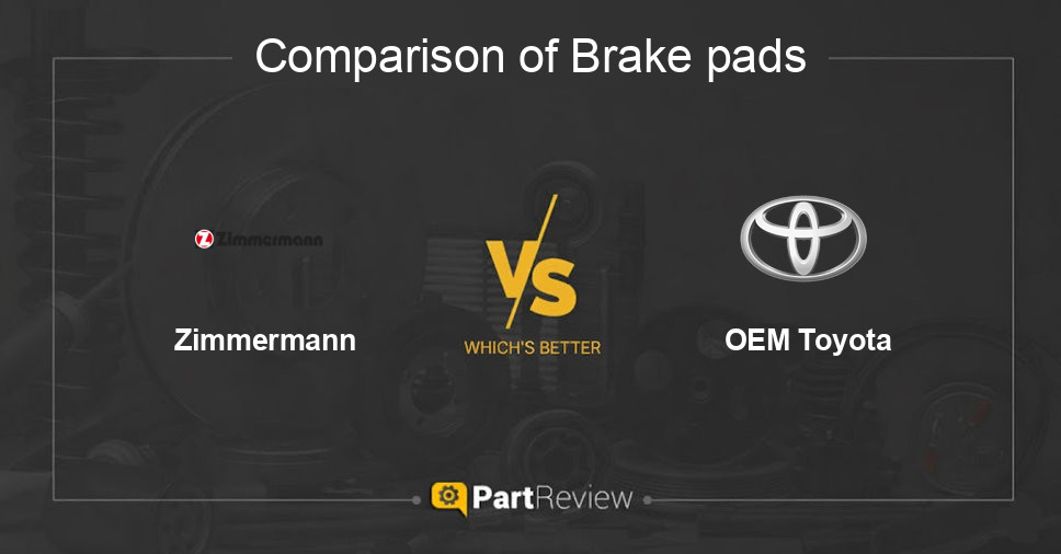 Comparison of brake pads Zimmermann and OEM Toyota