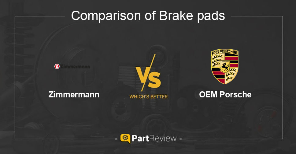 Comparison of brake pads Zimmermann and OEM Porsche