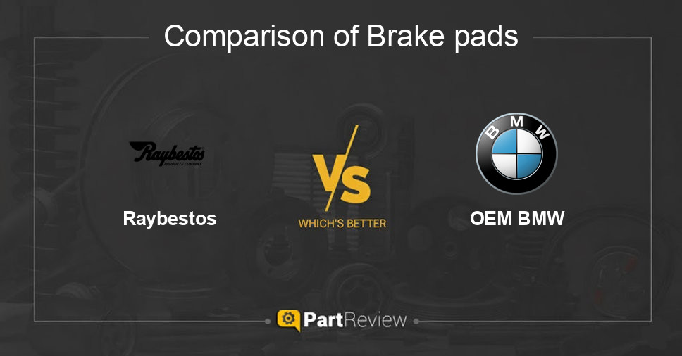 Comparison of brake pads Raybestos and OEM BMW