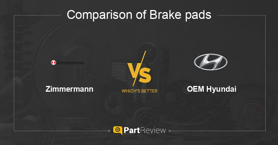 Comparison of brake pads Zimmermann and OEM Hyundai