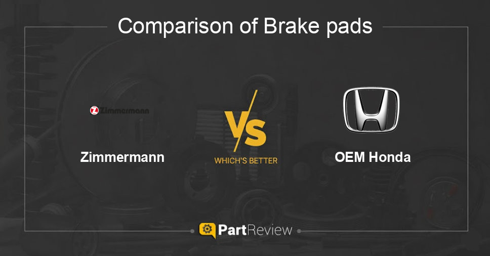 Comparison of brake pads Zimmermann and OEM Honda