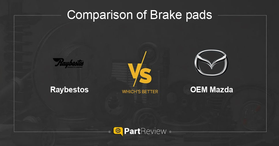 Comparison of brake pads Raybestos and OEM Mazda