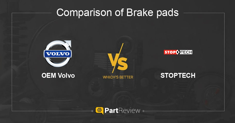 Comparison of brake pads OEM Volvo and STOPTECH