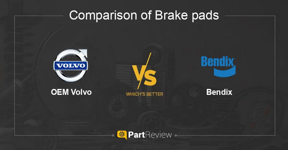 Comparison of brake pads OEM Volvo and Bendix