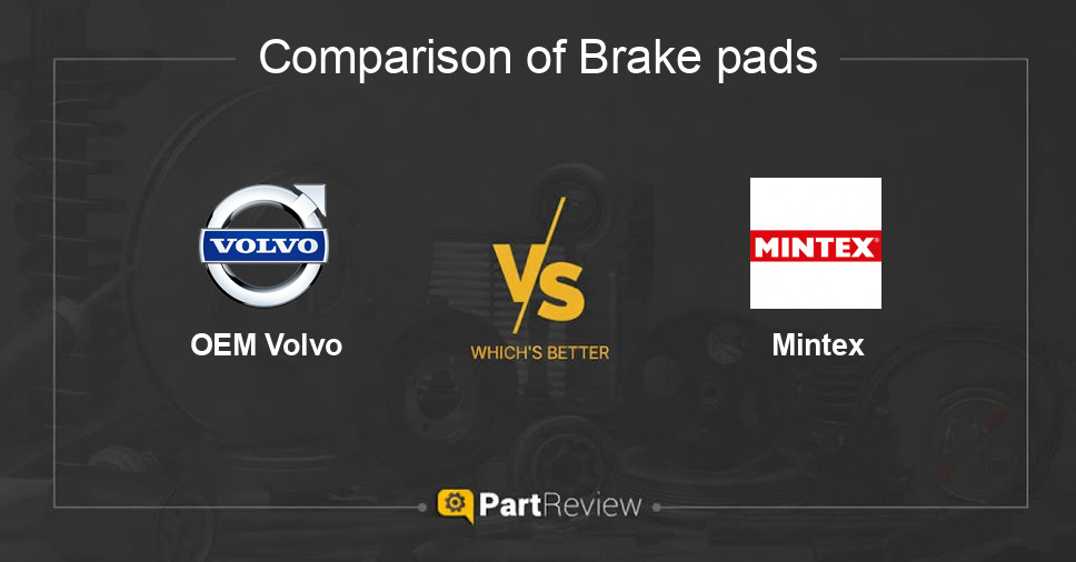 Comparison of brake pads OEM Volvo and Mintex