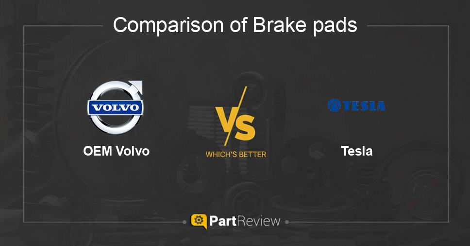 Comparison of brake pads OEM Volvo and Tesla