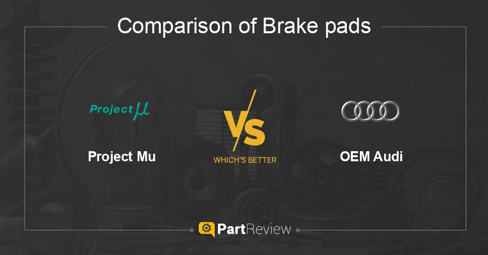 Comparison of brake pads Project Mu and OEM Audi