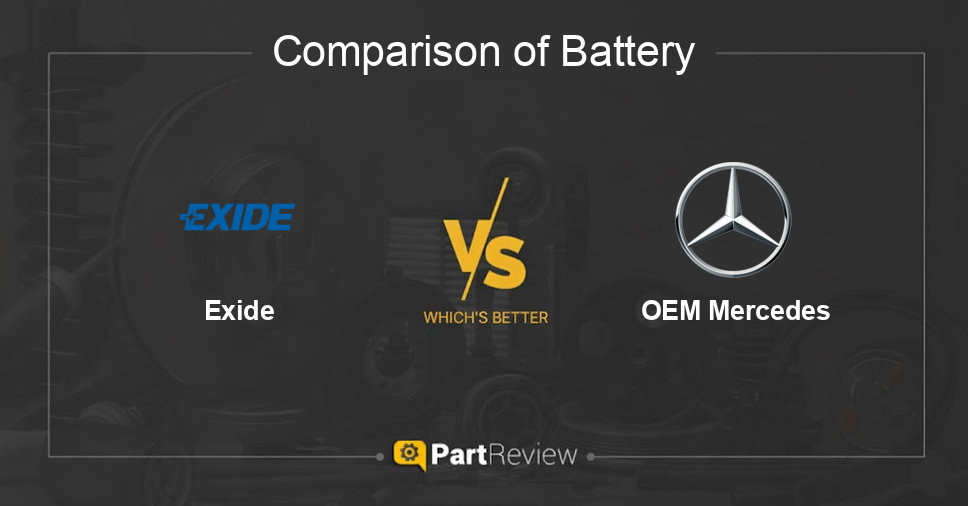 Comparison of battery Exide and OEM Mercedes