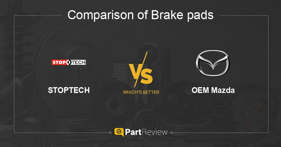Comparison of brake pads STOPTECH and OEM Mazda