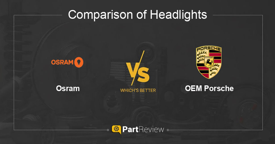 Comparison of headlights Osram and OEM Porsche