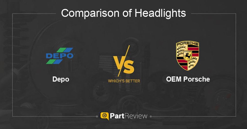 Comparison of headlights Depo and OEM Porsche