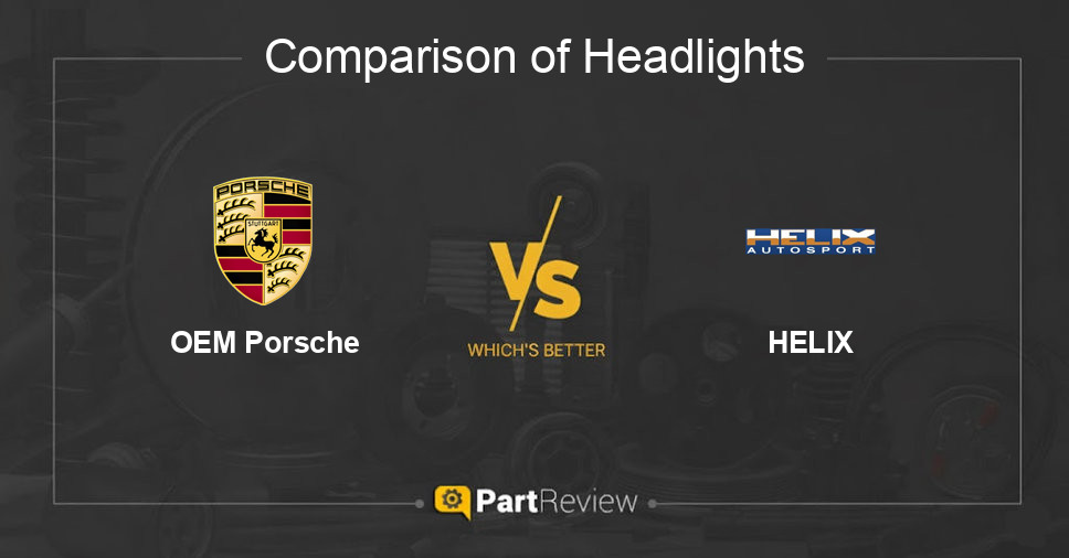 Comparison of headlights OEM Porsche and HELIX
