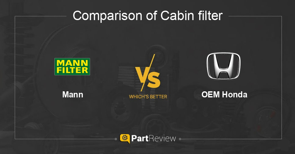 Comparison of cabin filter Mann and OEM Honda