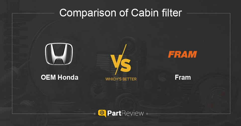 Comparison of cabin filter OEM Honda and Fram