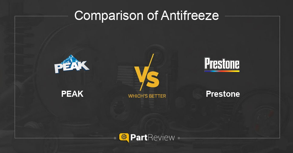 Comparison of antifreeze PEAK and Prestone
