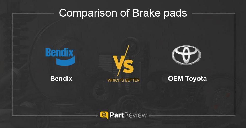 Comparison of brake pads Bendix and OEM Toyota
