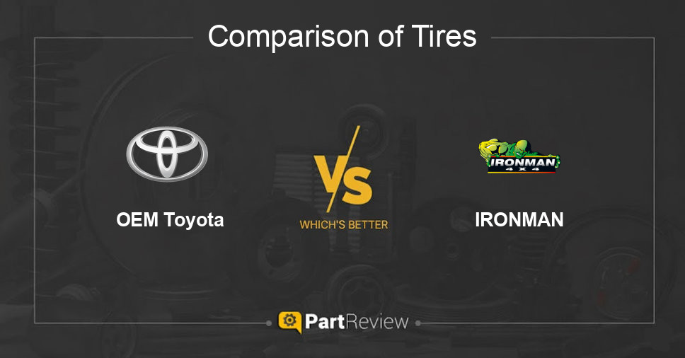 Comparison of tires OEM Toyota and IRONMAN