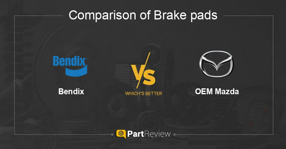 Comparison of brake pads Bendix and OEM Mazda