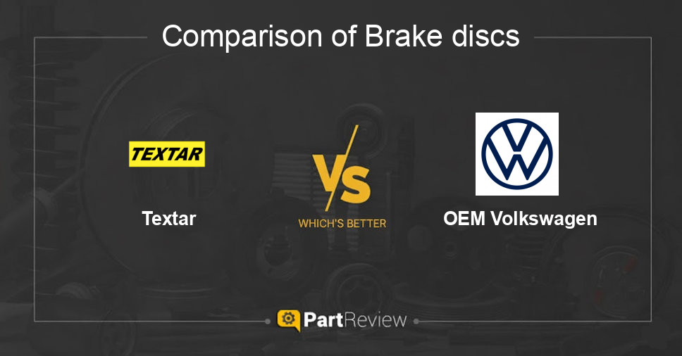 Comparison of brake discs Textar and OEM Volkswagen
