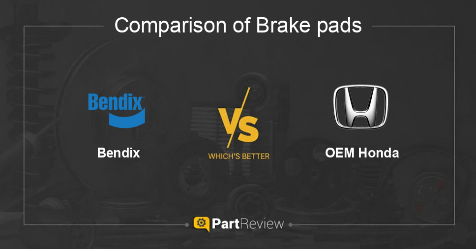 Comparison of brake pads Bendix and OEM Honda