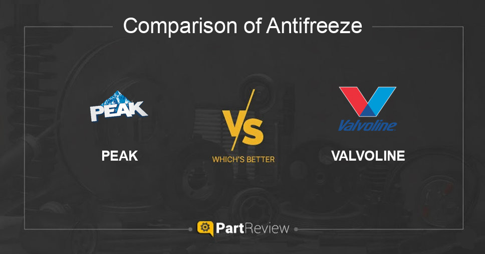 Comparison of antifreeze PEAK and VALVOLINE