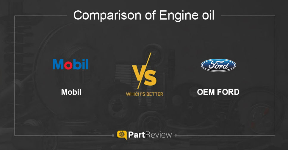 Comparison of engine oil Mobil and OEM FORD