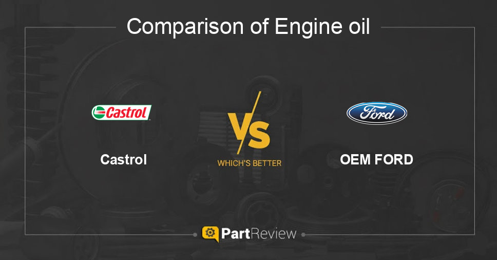 Comparison of engine oil Castrol and OEM FORD