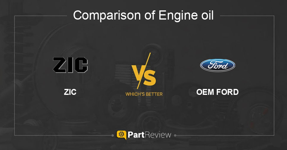 Comparison of engine oil ZIC and OEM FORD