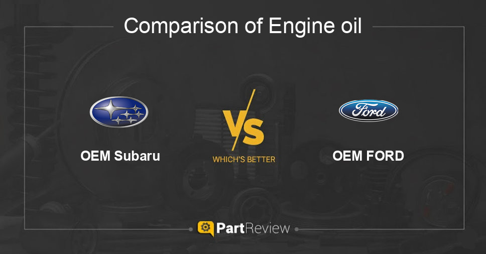 Comparison of engine oil OEM Subaru and OEM FORD