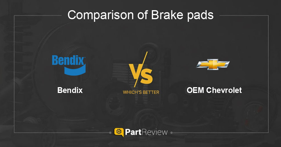 Comparison of brake pads Bendix and OEM Chevrolet