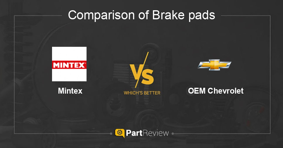 Comparison of brake pads Mintex and OEM Chevrolet