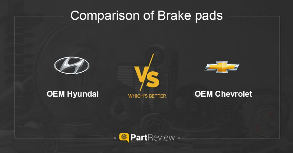 Comparison of brake pads OEM Hyundai and OEM Chevrolet