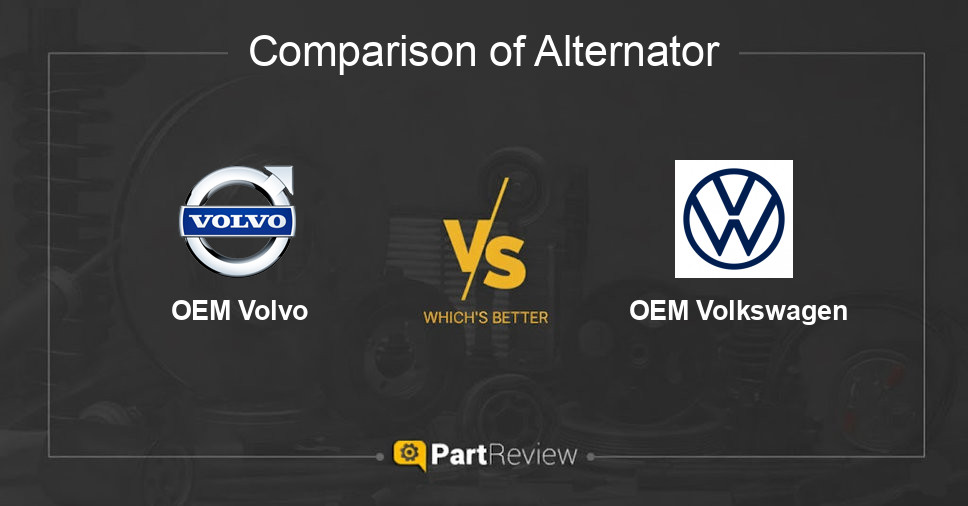 Comparison of alternator OEM Volvo and OEM Volkswagen