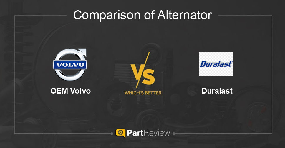 Comparison of alternator OEM Volvo and Duralast