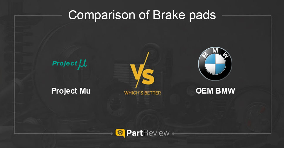 Comparison of brake pads Project Mu and OEM BMW