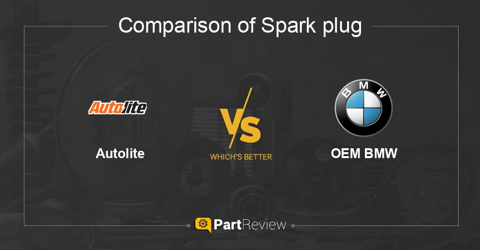 Comparison of spark plug Autolite and OEM BMW