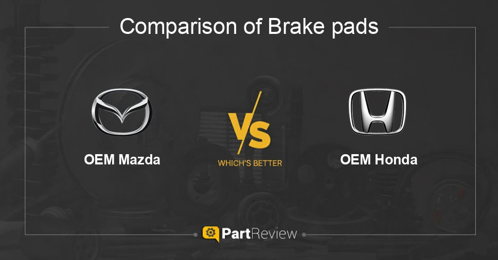 Comparison of brake pads OEM Mazda and OEM Honda