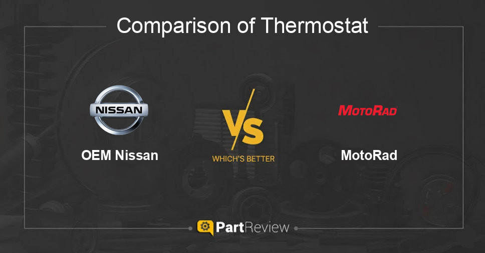 Comparison of thermostat OEM Nissan and MotoRad