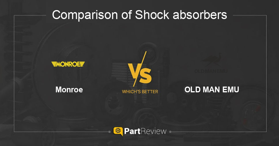Comparison of shock absorbers Monroe and OLD MAN EMU