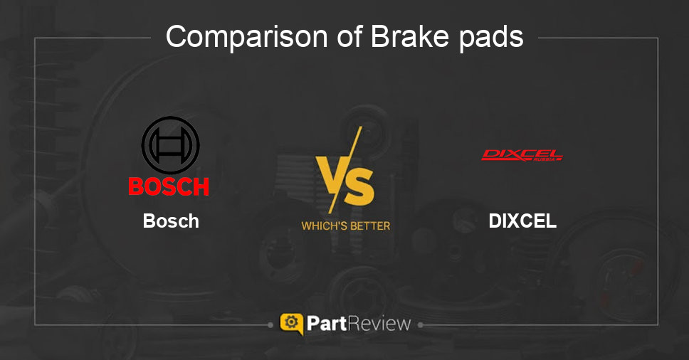 Comparison of brake pads Bosch and DIXCEL